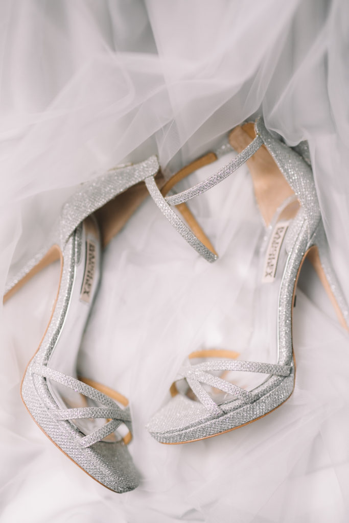 Wedding shoes and wedding veil