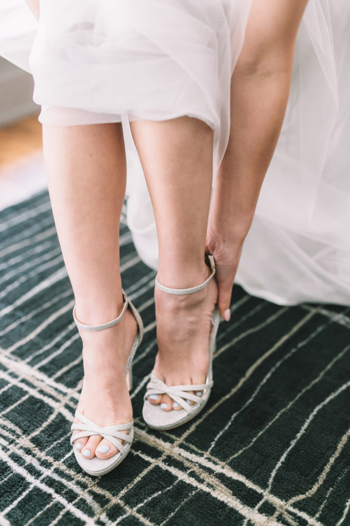 Detail shot of bride's wedding shoes