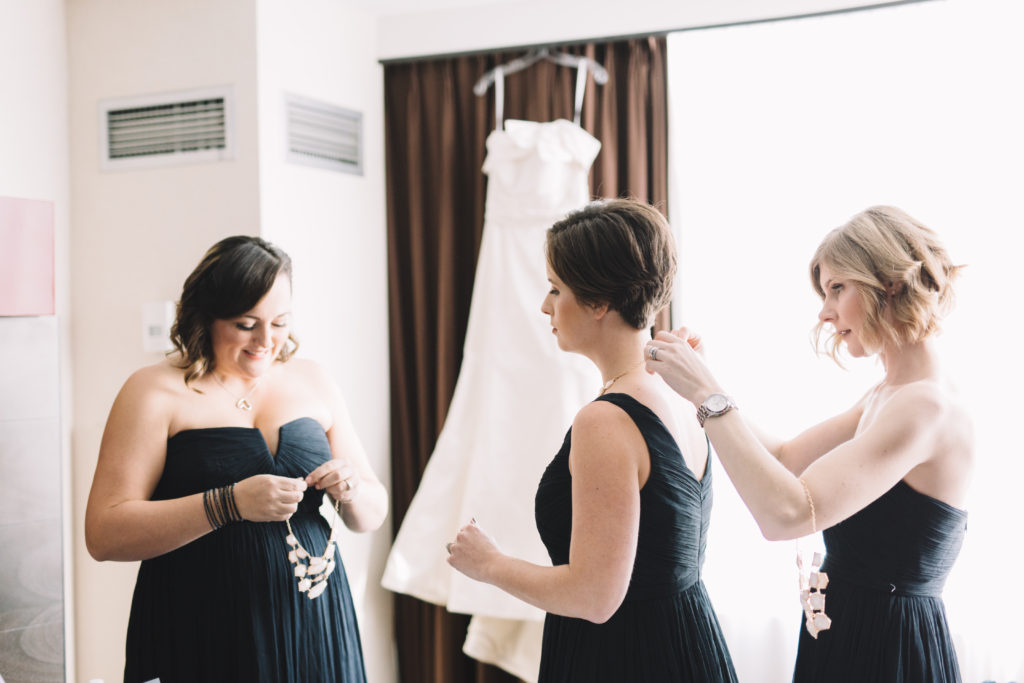 Bridesmaids getting ready