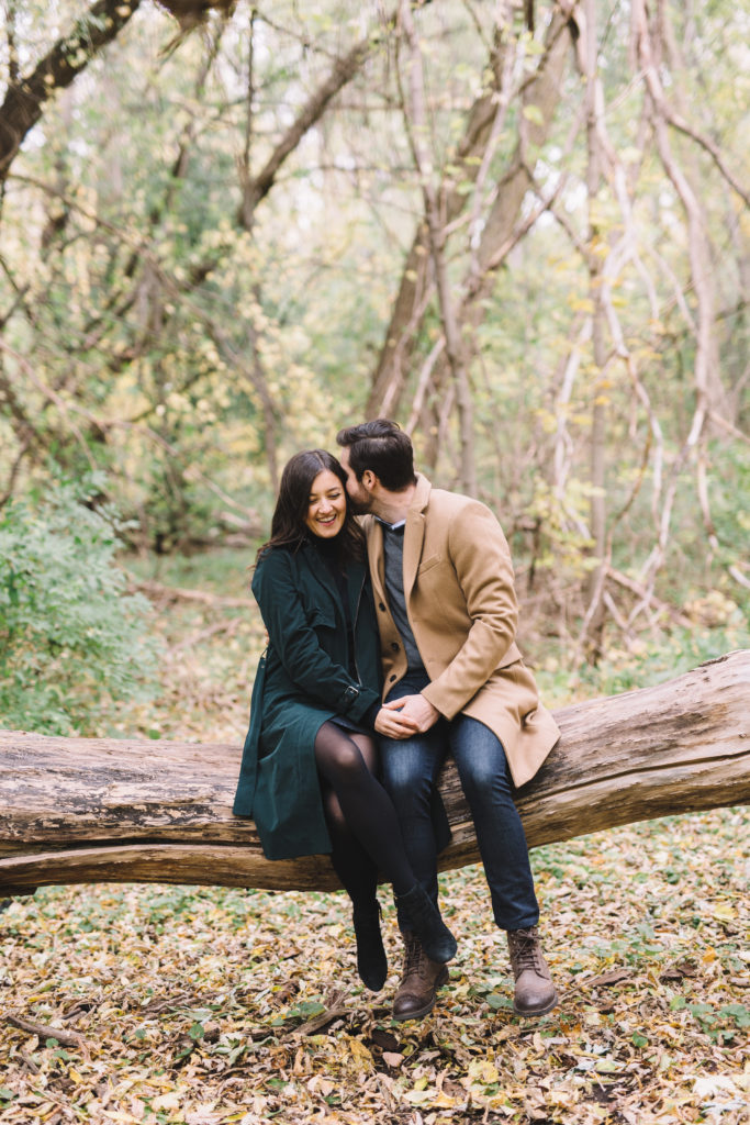 Couple laughing in Mill Pond Forest