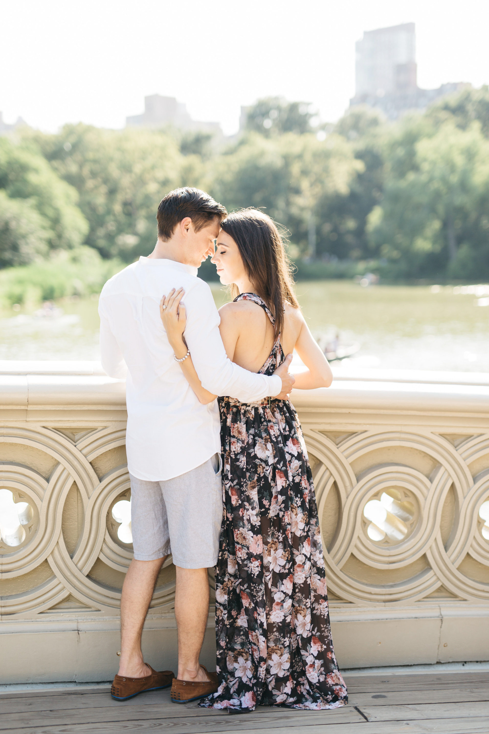 Couple on bridge in Central Park