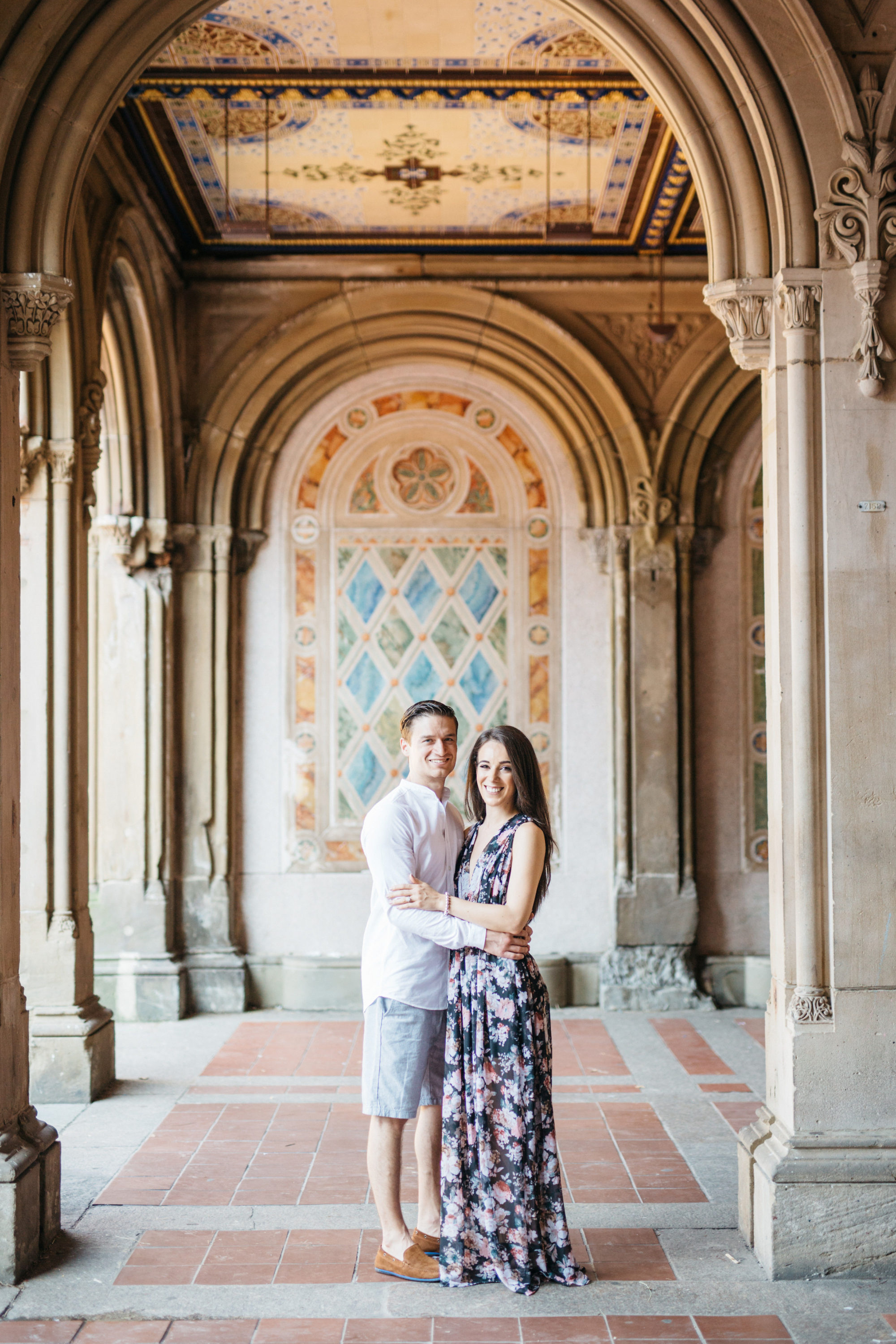 Couple in Bethesda Terrace in Central Park