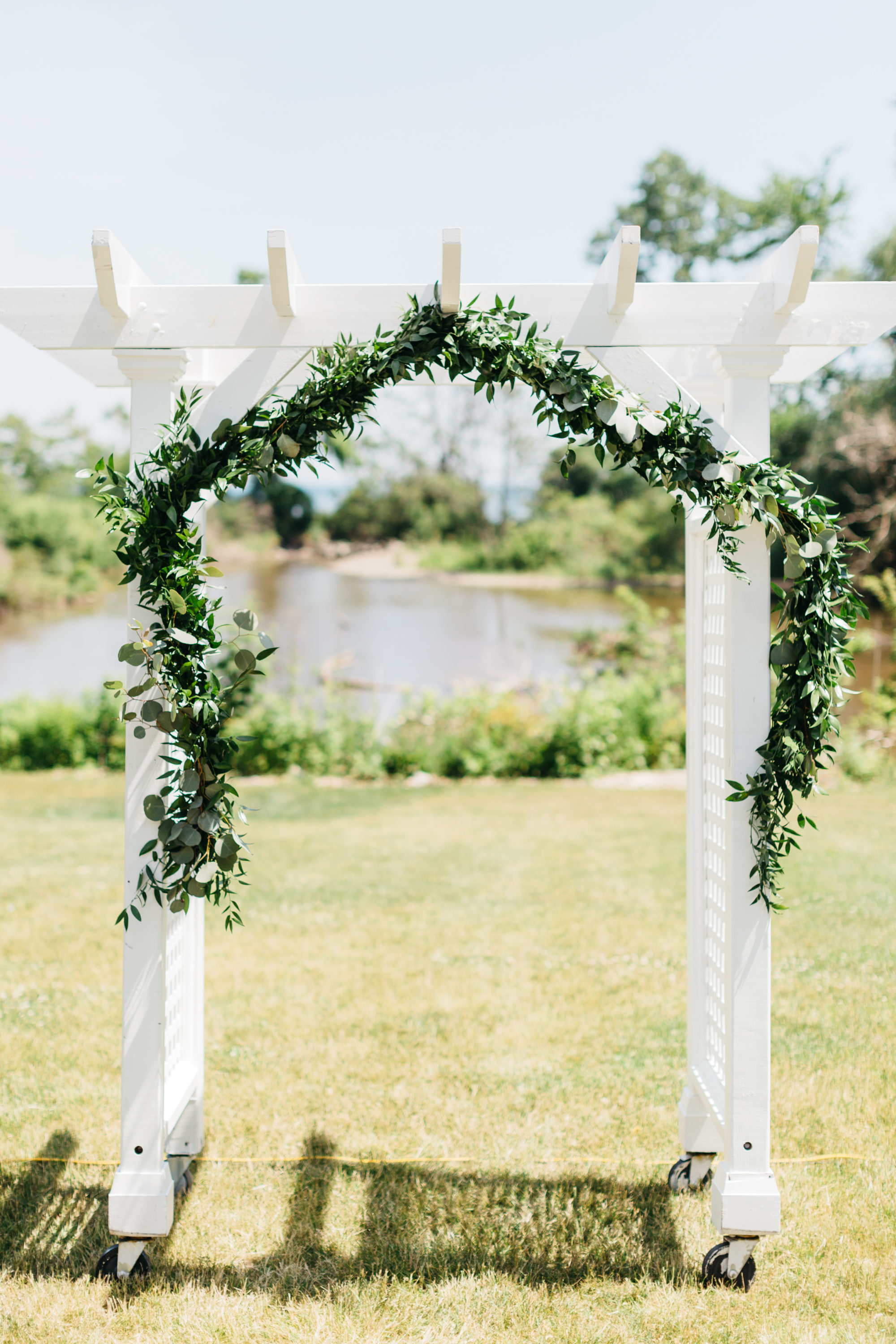 Wedding archway at Harding Waterfront Estate