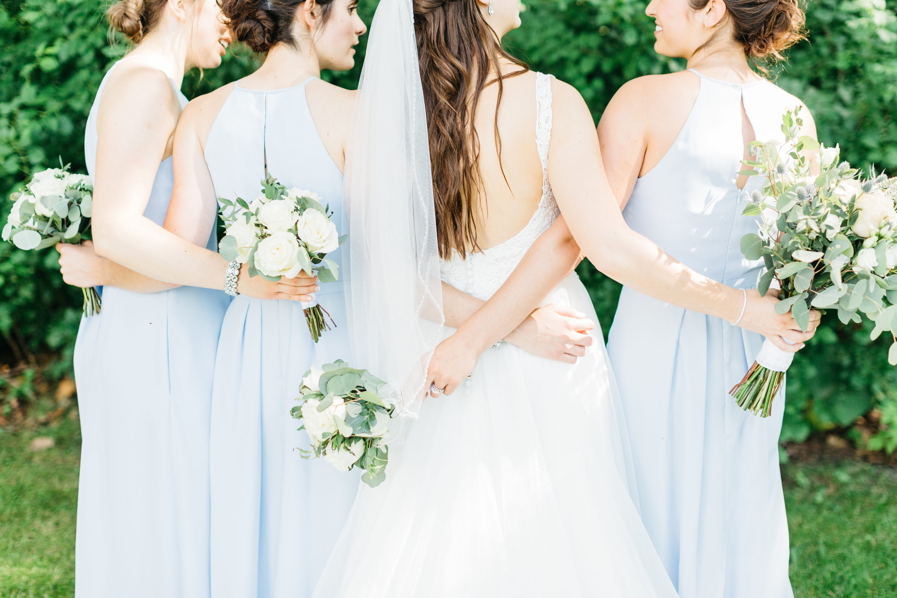 Detail shots of bride with bridesmaids