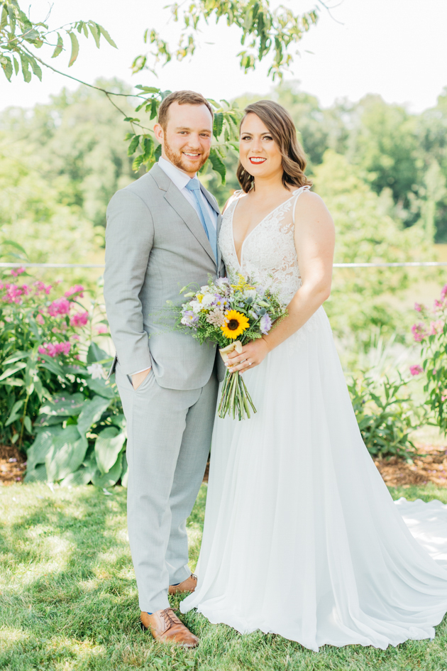Bride and groom portrait at Stonewall Estates