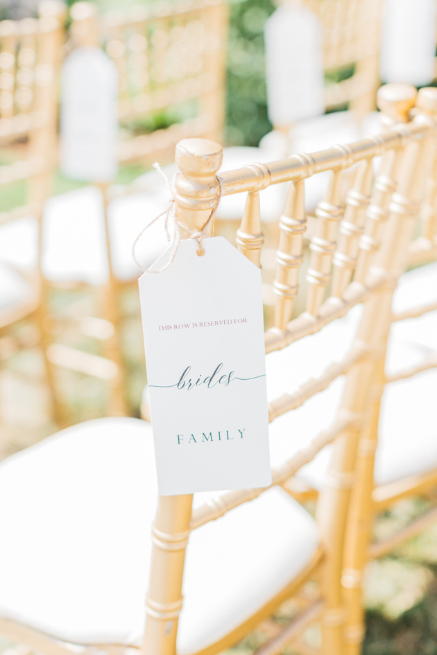 Ceremony chair details