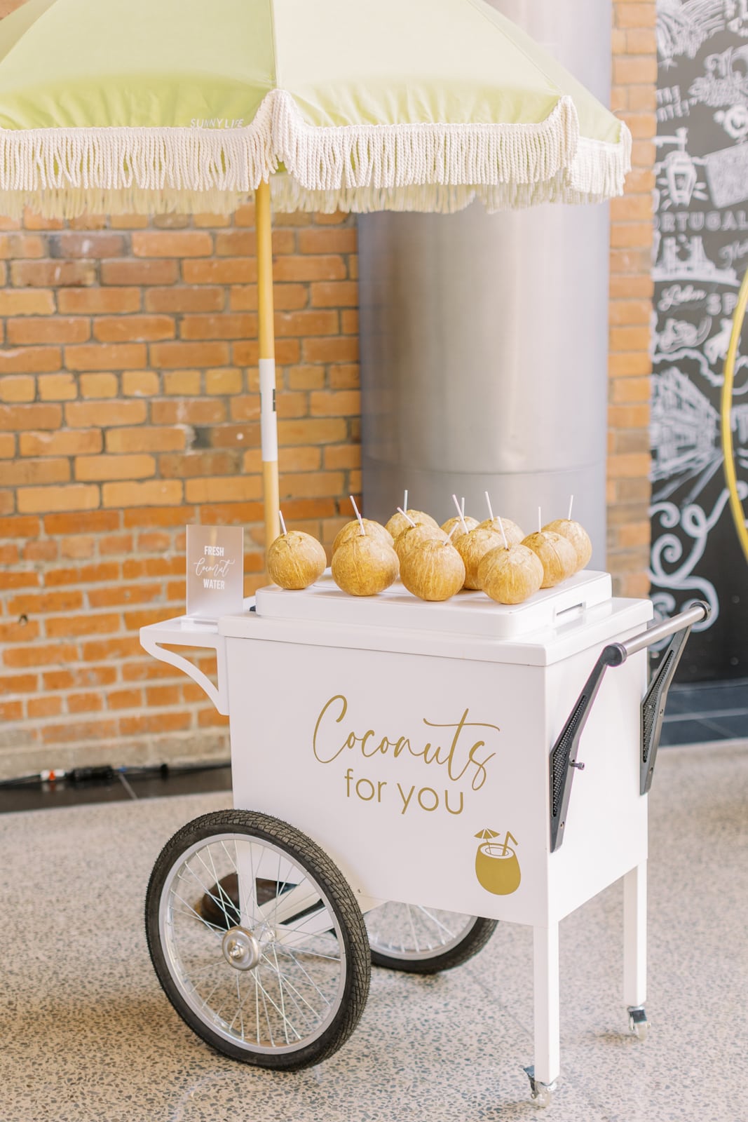 Coconut drink cart for wedding