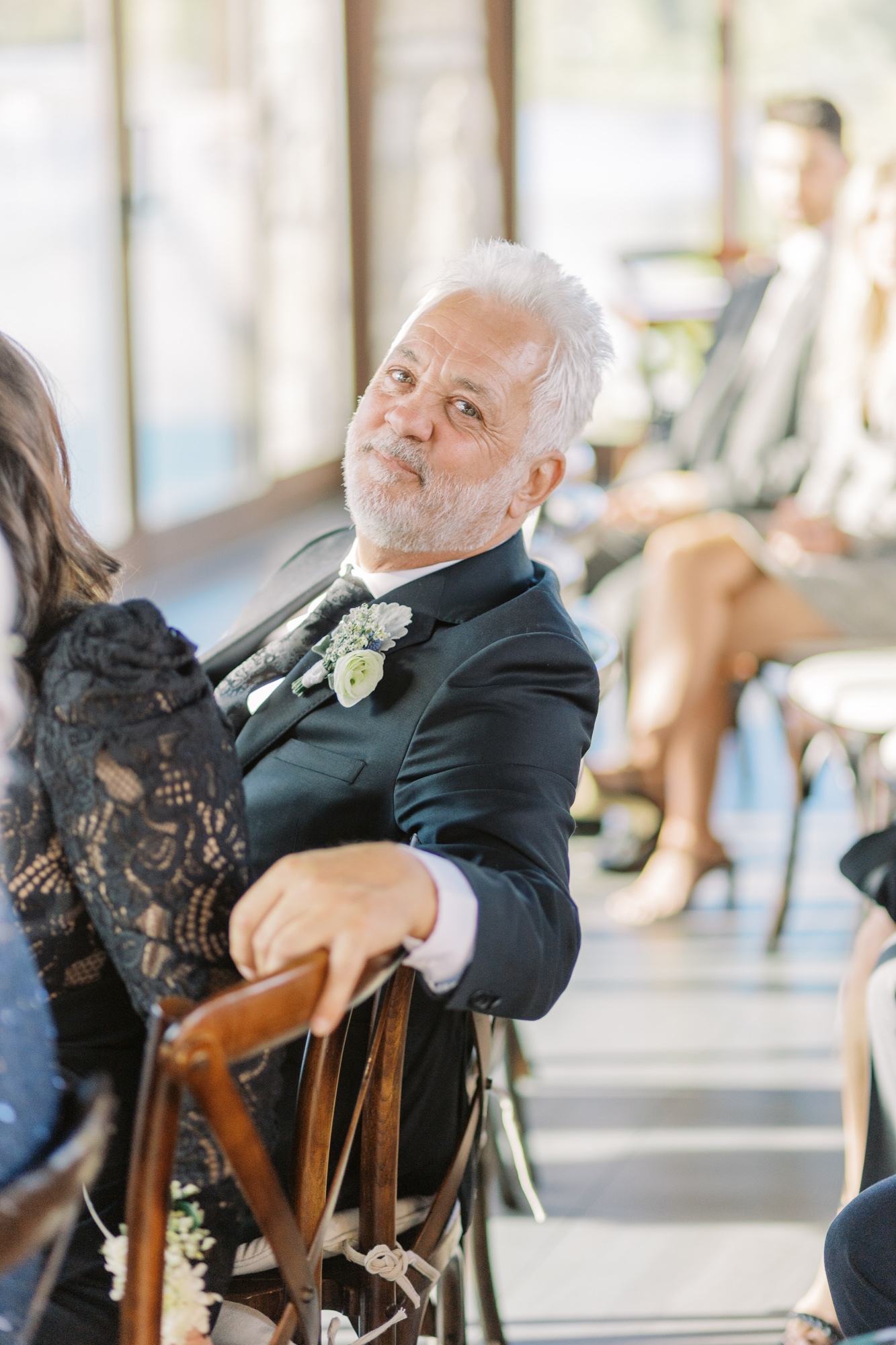 Father of the groom during a wedding ceremony