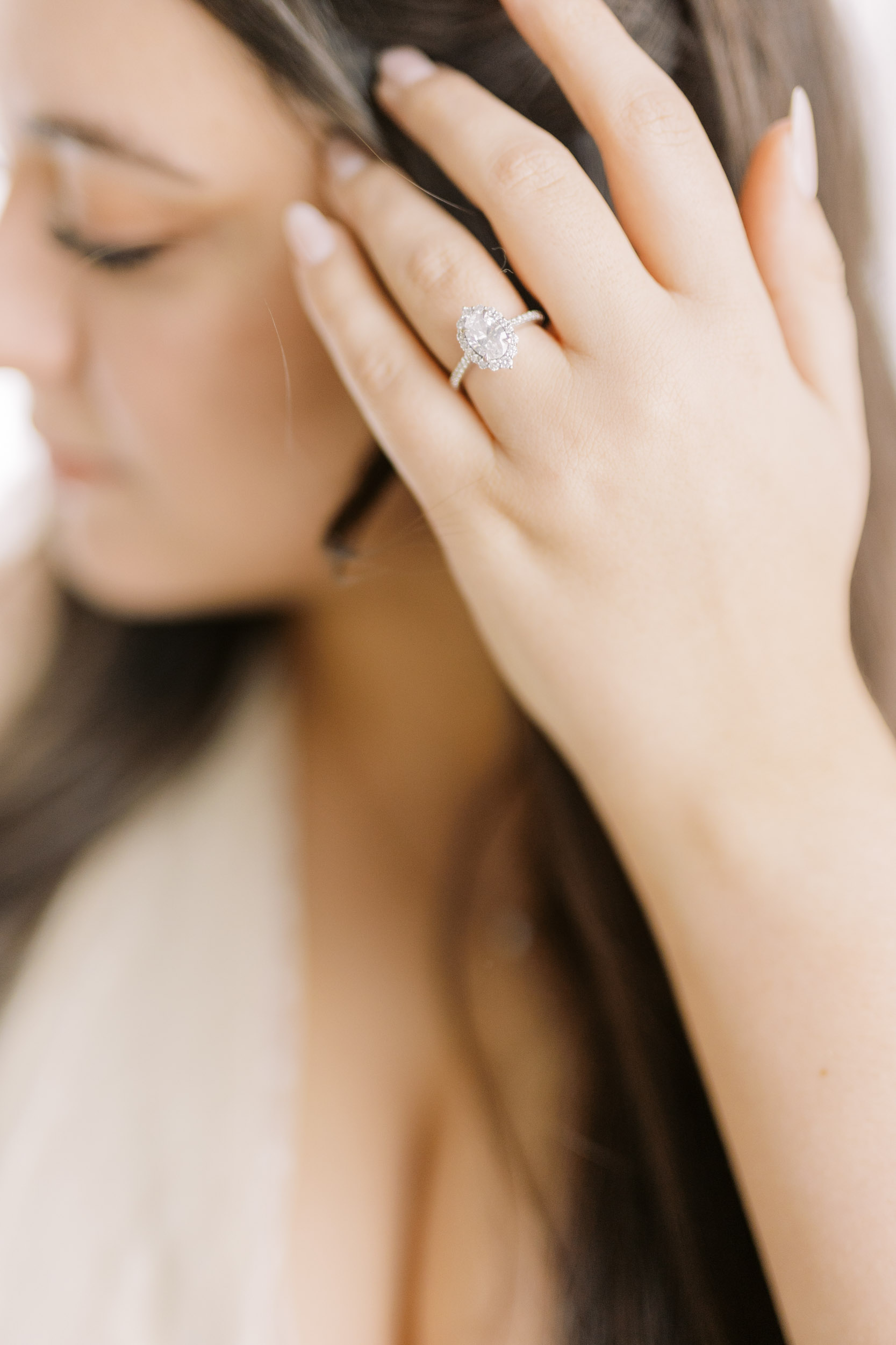 Bride with her engagement ring