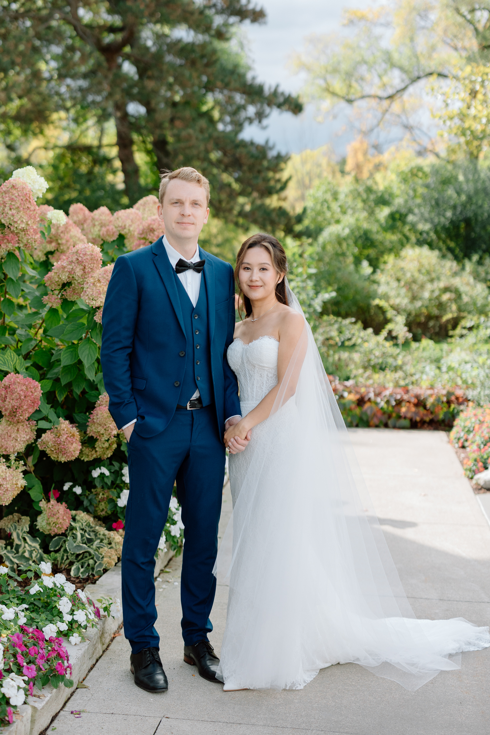 Bride and groom portrait at Harding Waterfront Estate wedding