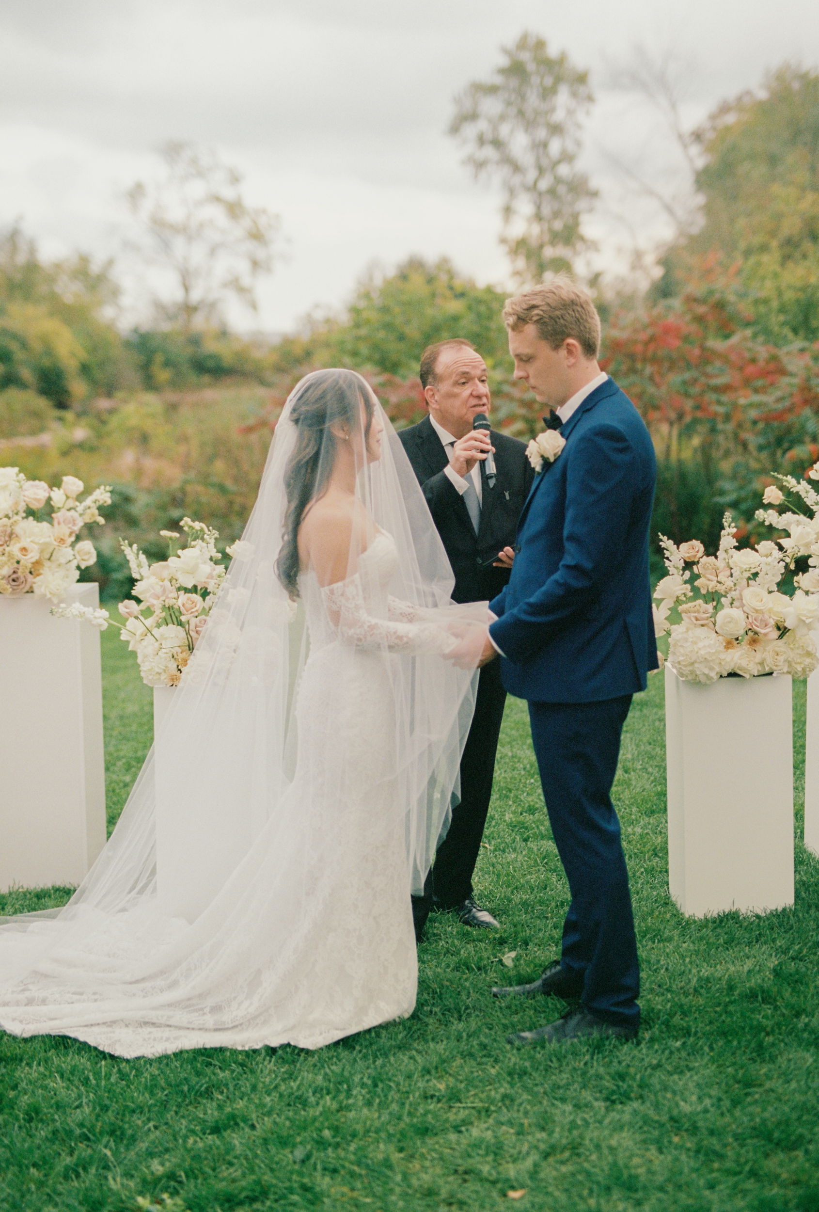 Film photograph of wedidng ceremony at Harding Waterfront Estate 
