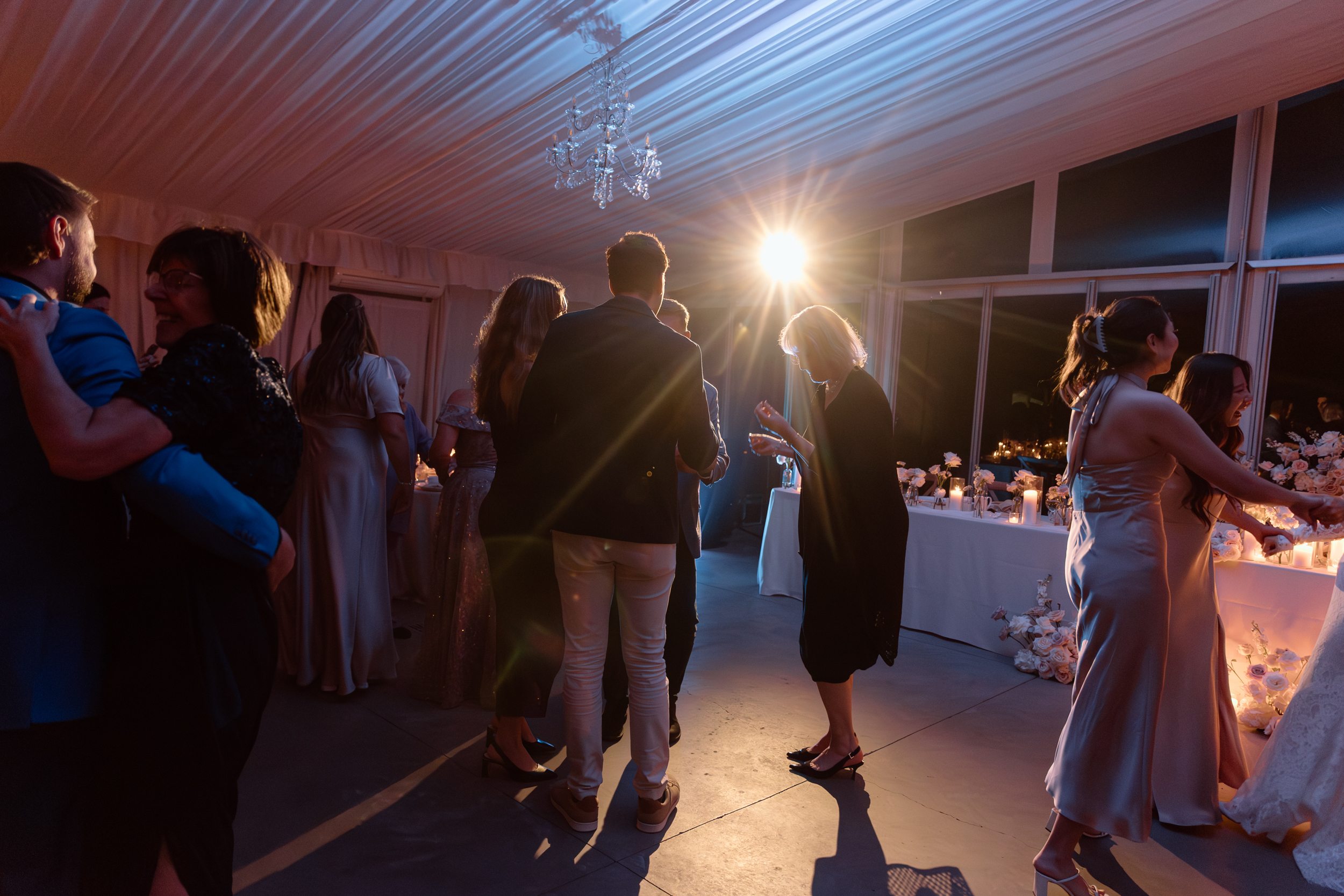 Guests dancing during reception